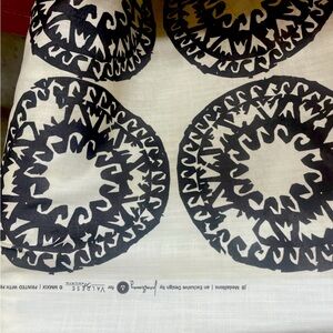 Justina Blakeney Fabric Vintage, Valdese  J B Medallions Off White Black By yard